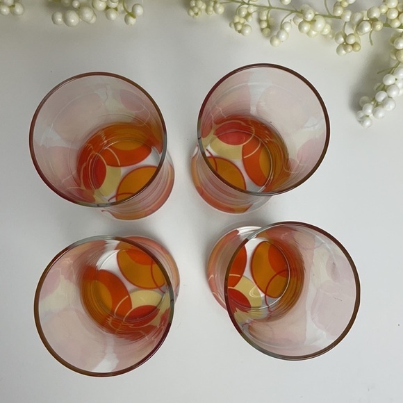 Retro Groovy Vintage  (Set of 4) High Ball Glasses - Picture 3 of 13